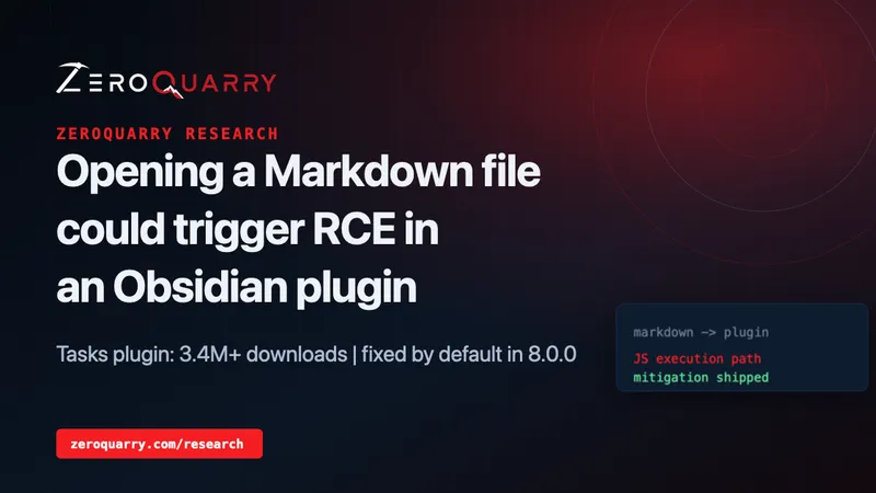 ObsidianプラグインでMarkdownファイルを開くことがRCEにつながる脆弱性
