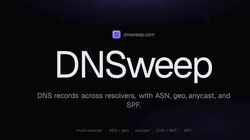DNSweep · Kiểm tra DNS, ASN, anycast, SPF